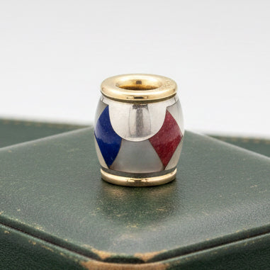 Estate Designer Asch Grossbardt Multi Color Semi Precious 18K Yelow Gold & Silver Pendant