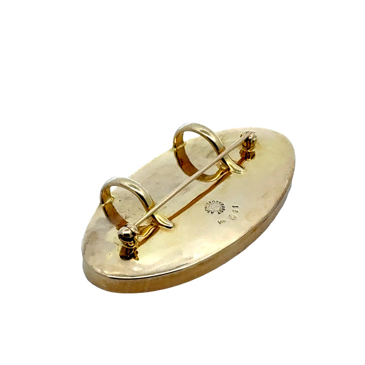 Estate Designer Asch Grossbardt Diamond, Semi Precious Gemstone 14Kt Yellow Gold Pendant/Brooch