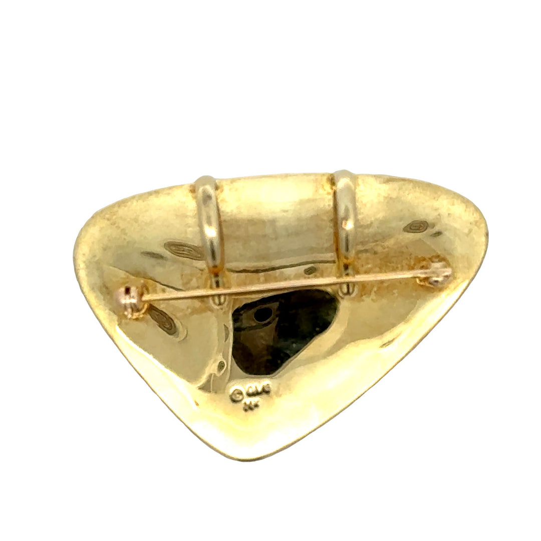 Estate Asch Grossbardt Diamond, Multi Color Gemstone 14K Yellow Gold Pendant/Brooch