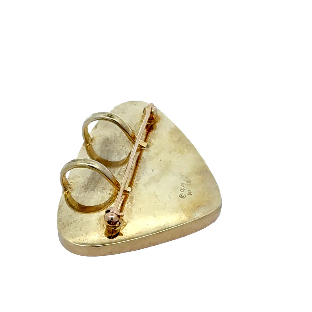 Estate Asch Grossbardt Diamond, Multi Color Gemstone 14K Yellow Gold Pendant/Brooch