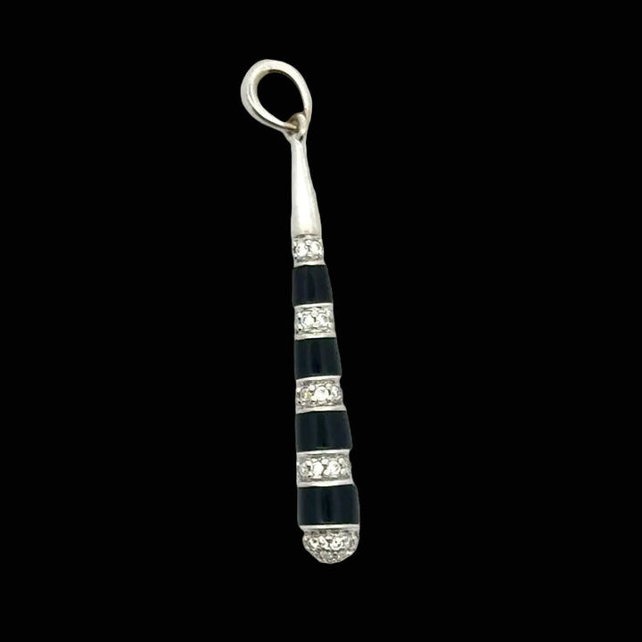 Designer Guild Diamond & Enamel 18Kt White Gold Pendant