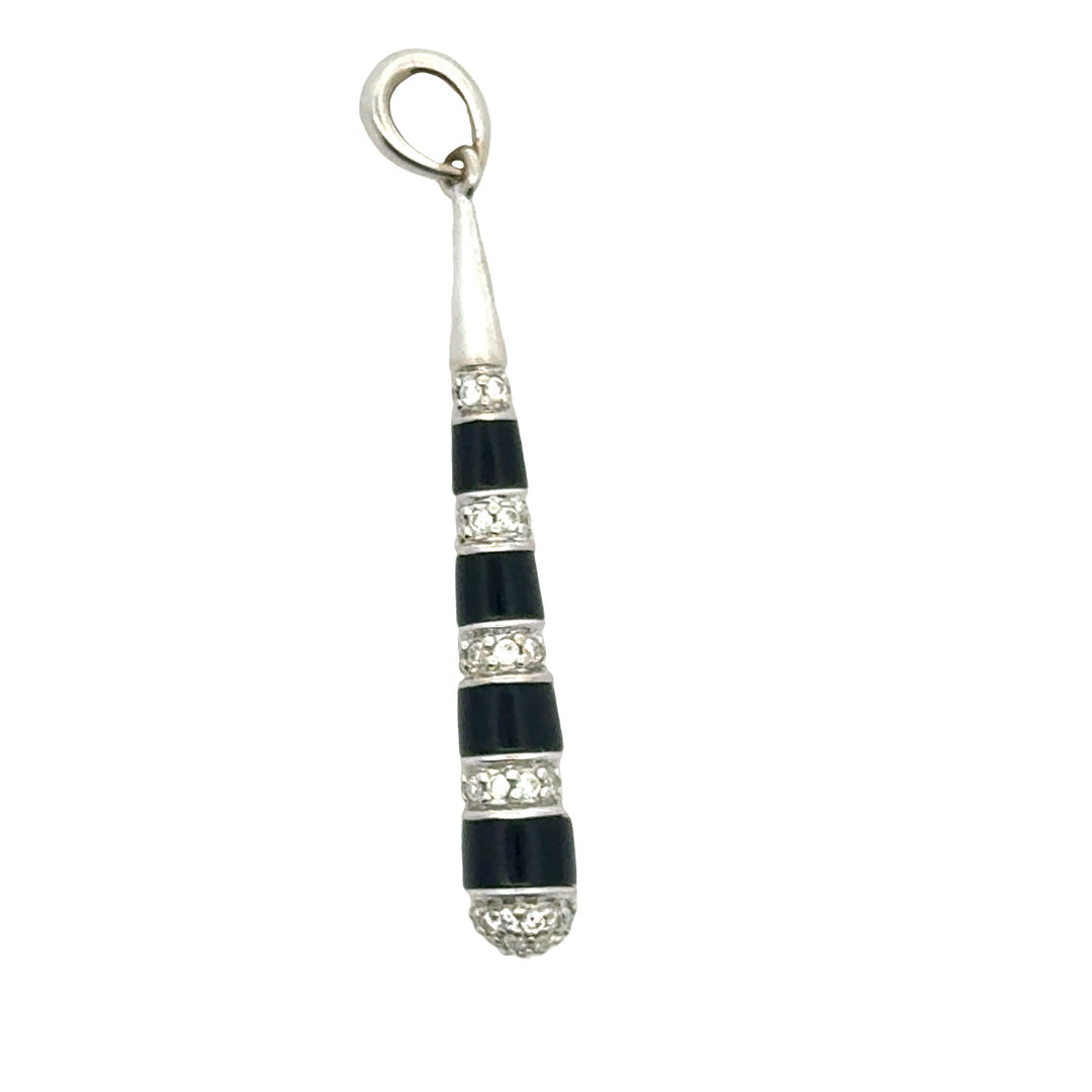 Designer Guild Diamond & Enamel 18Kt White Gold Pendant