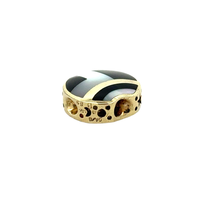 Designer Asch Grossbardt Diamond, Lapis, Malachite, Onyx, Coral  14K Yellow/White Gold Pendant