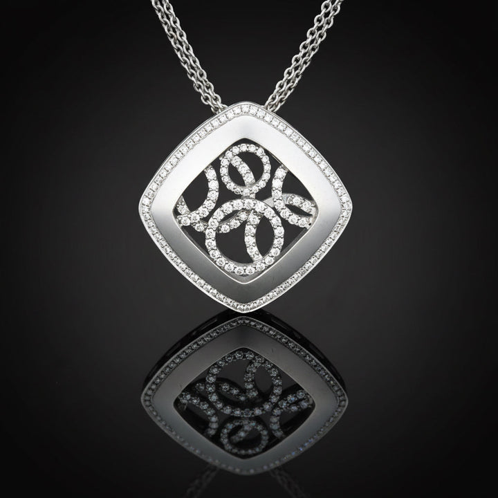 Designer E.G. Diamond 18K White Gold Necklace