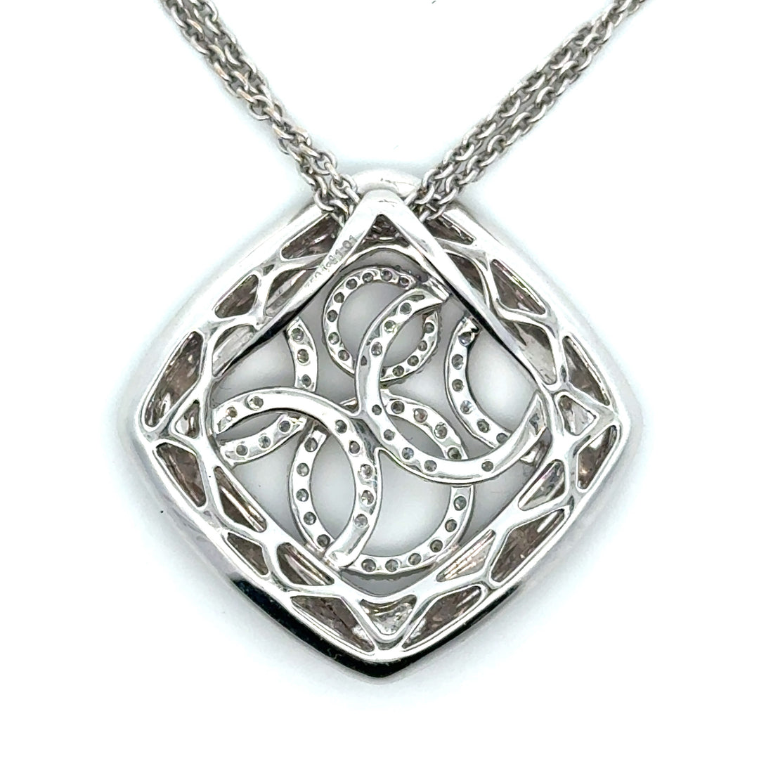 Designer E.G. Diamond 18K White Gold Necklace