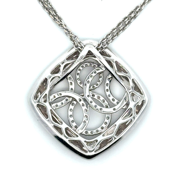 Designer E.G. Diamond 18K White Gold Necklace