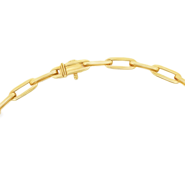 Designer Italian Paper Clip Diamond 14Kt Yellow Gold Necklace