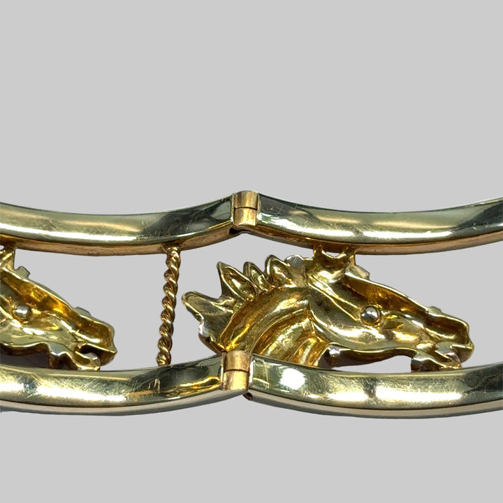 Estate "Cheral" Italian 18K Yellow and White Gold Bangle