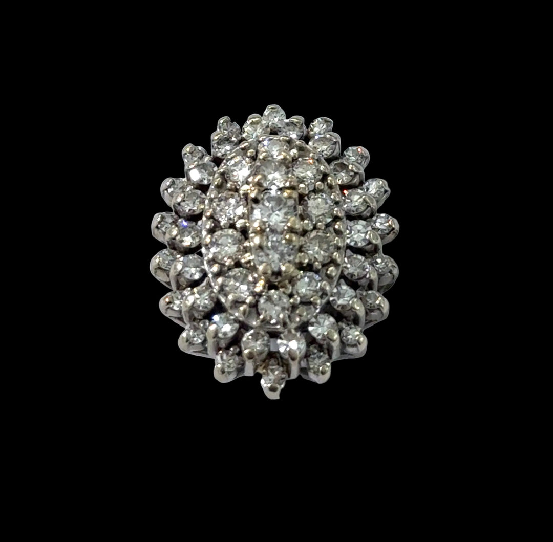Estate Contemporary 2.00cttw Cluster Diamond 14Kt White Gold Pendant