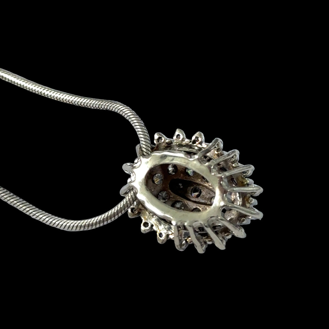 Estate Contemporary 2.00cttw Cluster Diamond 14Kt White Gold Pendant
