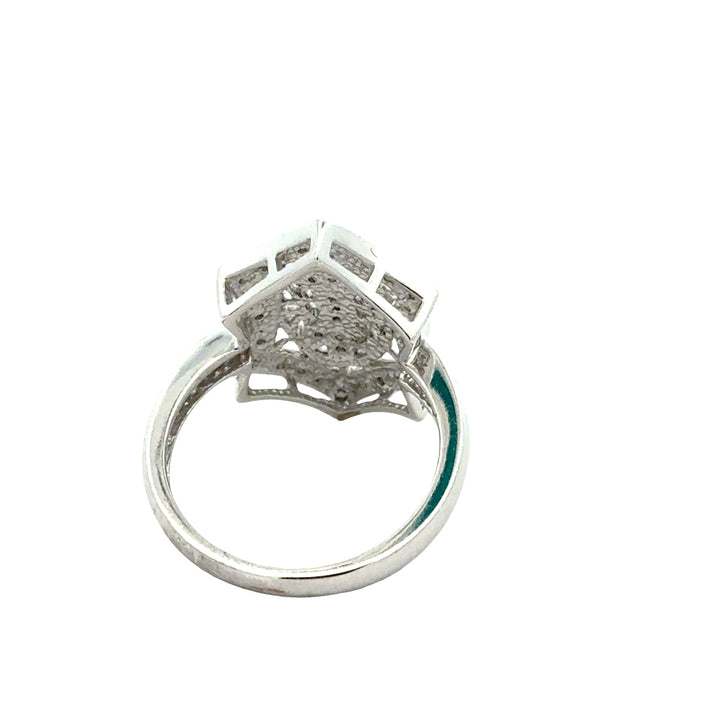 Vintage Filigree Diamond 14k White Gold Ring
