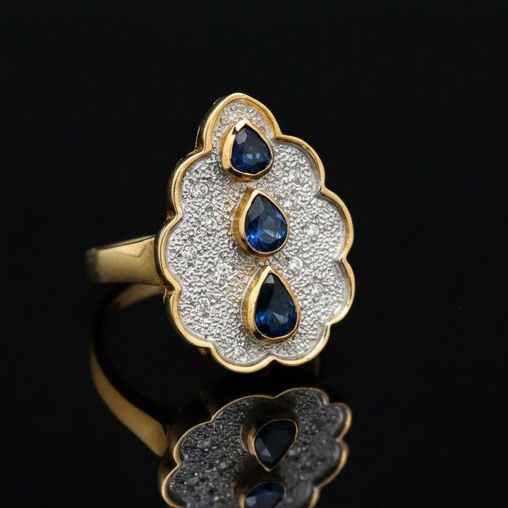 Vintage Sapphire & Diamond 14K Yellow & White Gold Ring