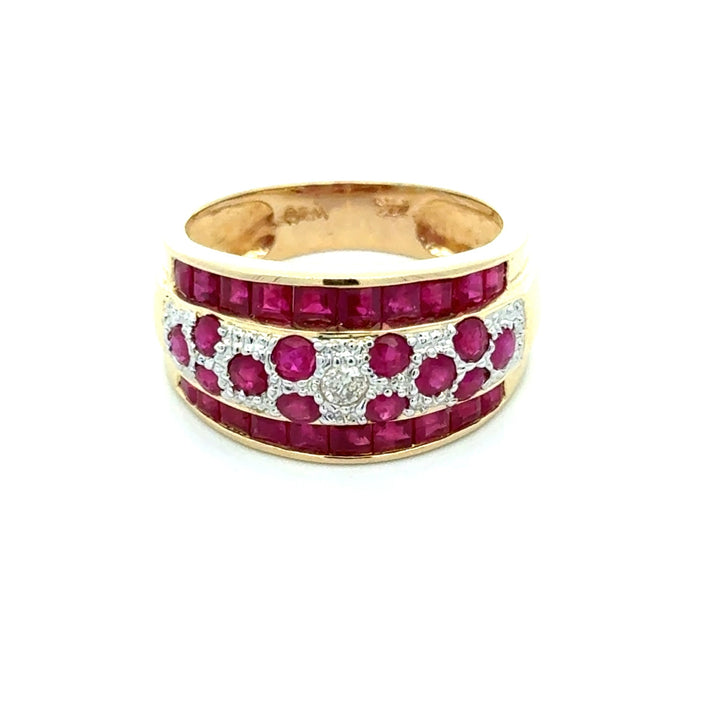 Vintage Ruby & Diamond 14K Yellow/White Gold Ring