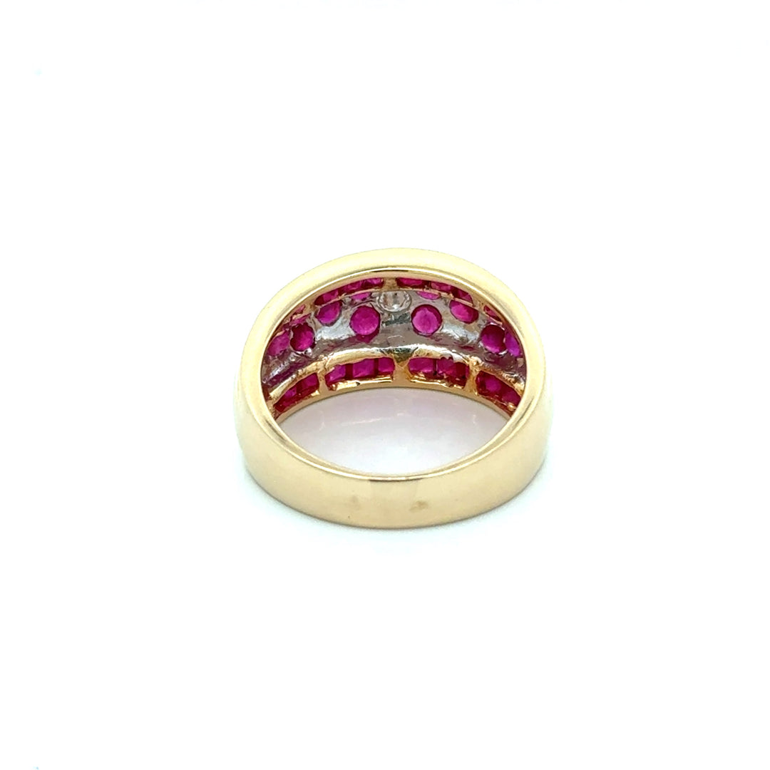 Vintage Ruby & Diamond 14K Yellow/White Gold Ring