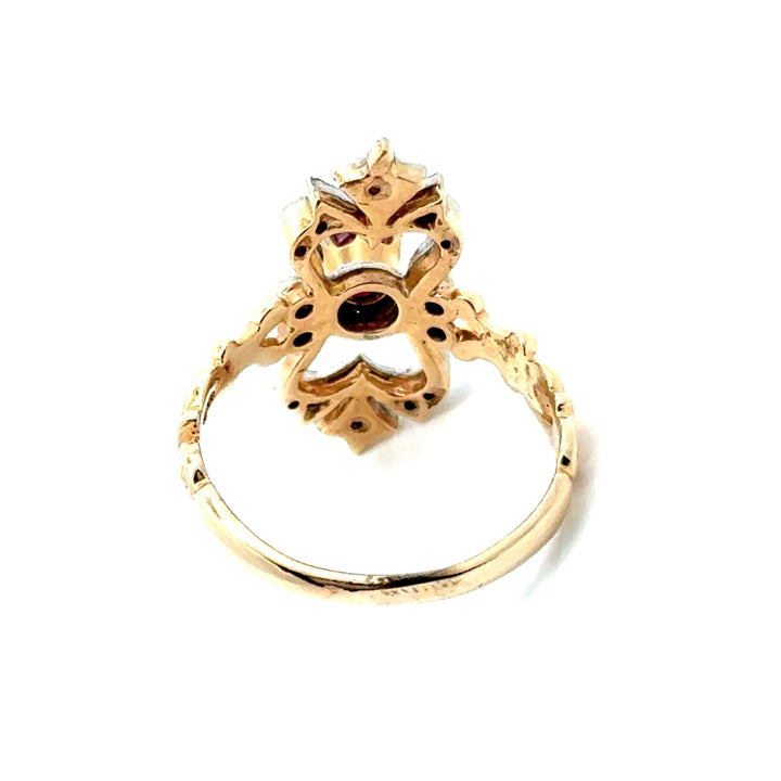 Vintage Ruby & Diamond 14K Yellow/White Gold Ring