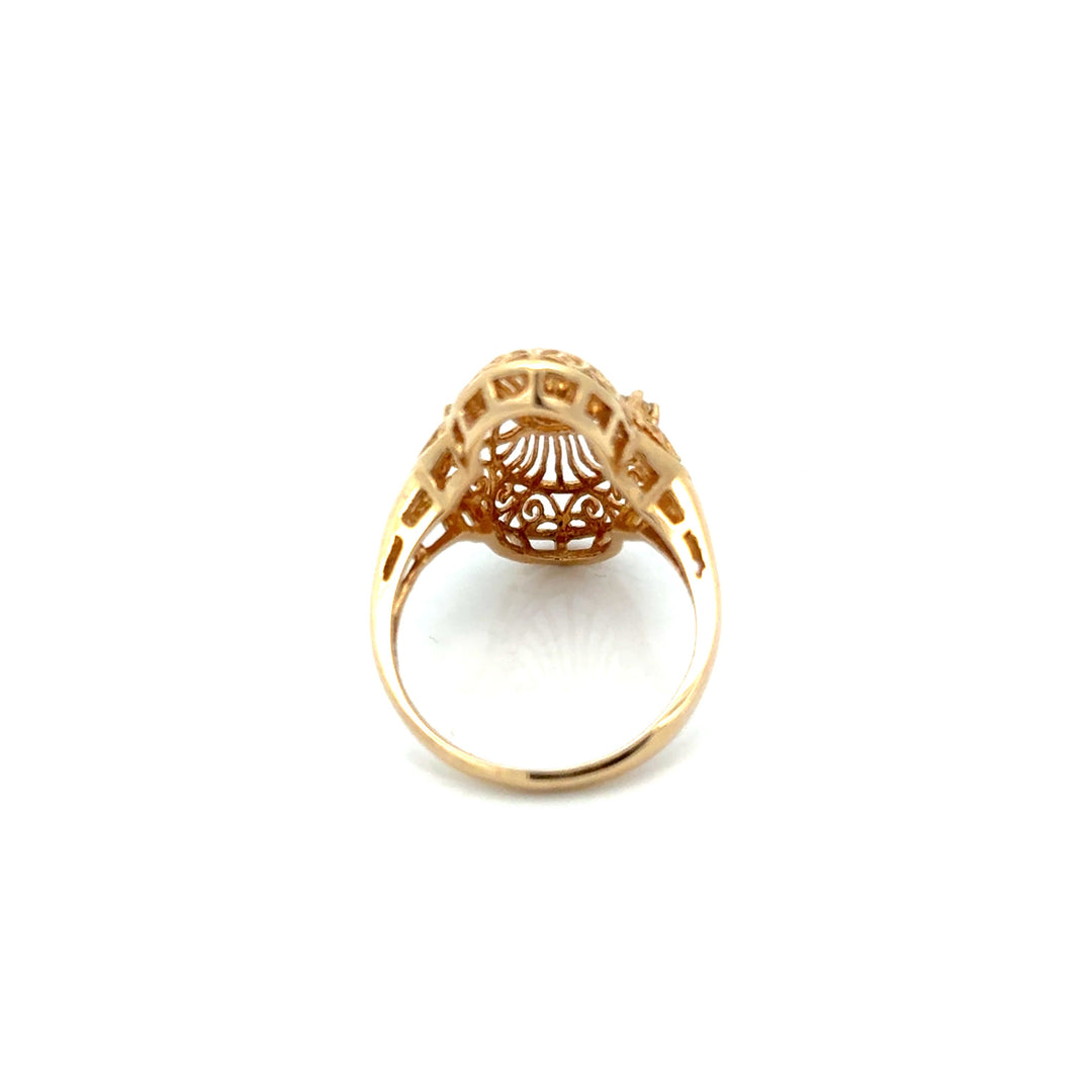 Vintage Filigree Diamond 14k Yellow Gold Ring