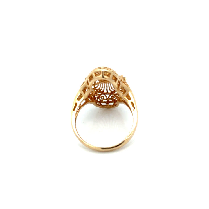 Vintage Filigree Diamond 14k Yellow Gold Ring