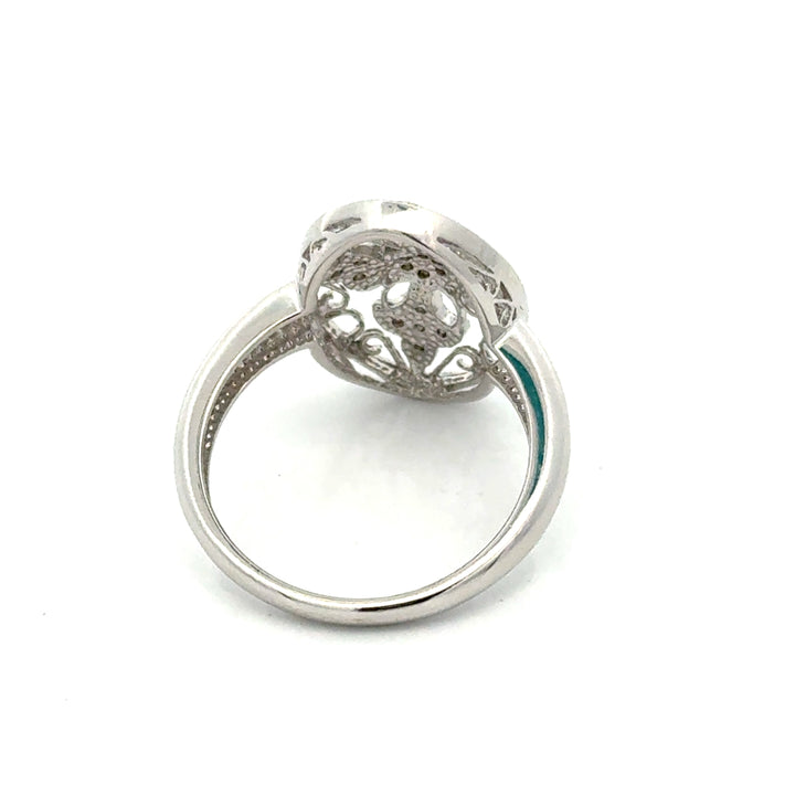Vintage Filigree Diamond 14k White Gold Ring