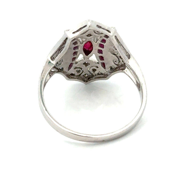 Vintage Ruby & Diamond 18k Yellow/White Gold Ring