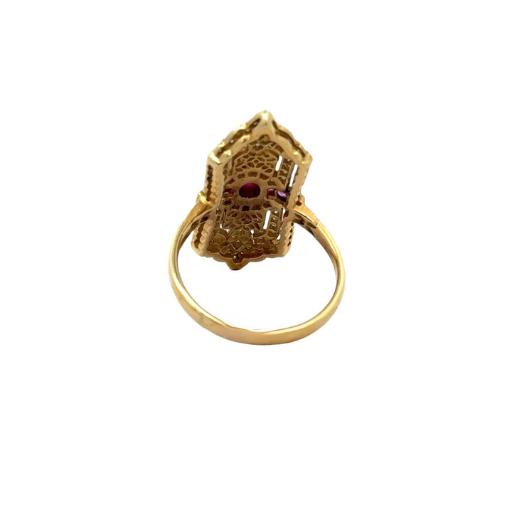 Vintage Ruby & Diamond 18k White Gold Ring