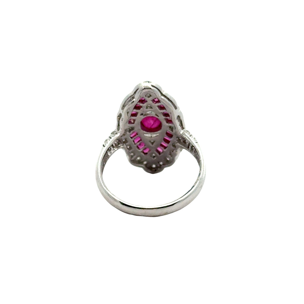 Vintage Ruby & Diamond 18k Yellow/White Gold Ring