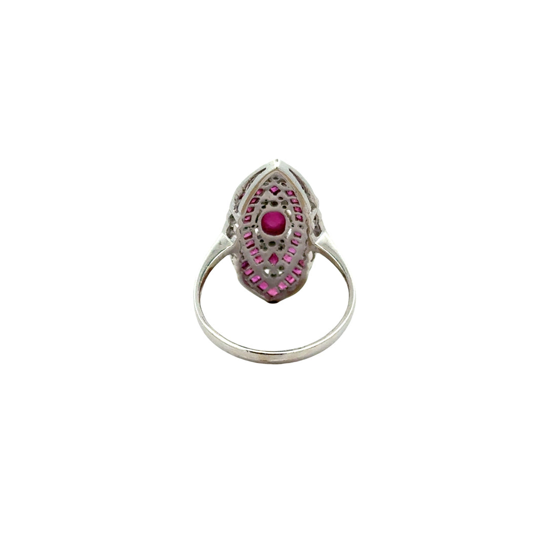 Vintage Ruby & Diamond 18k Yellow/White Gold Ring