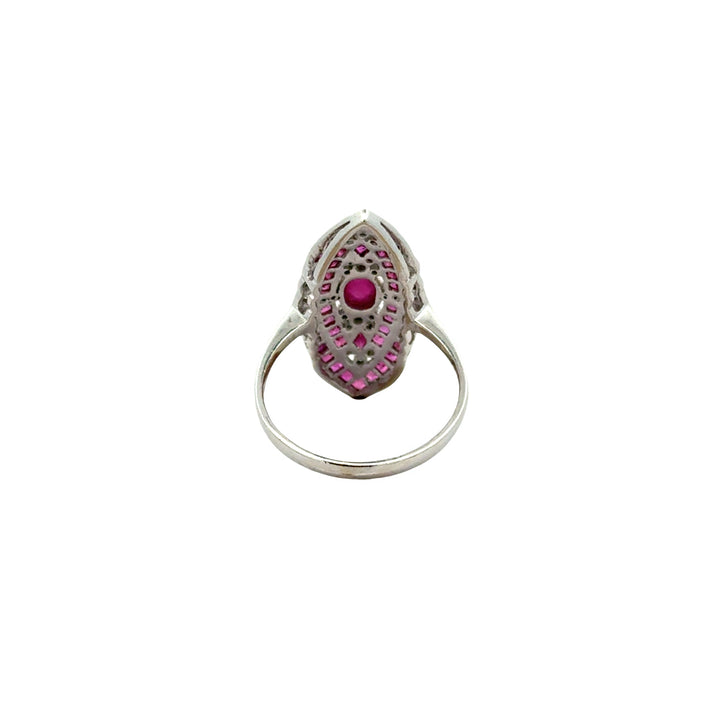 Vintage Ruby & Diamond 18k Yellow/White Gold Ring