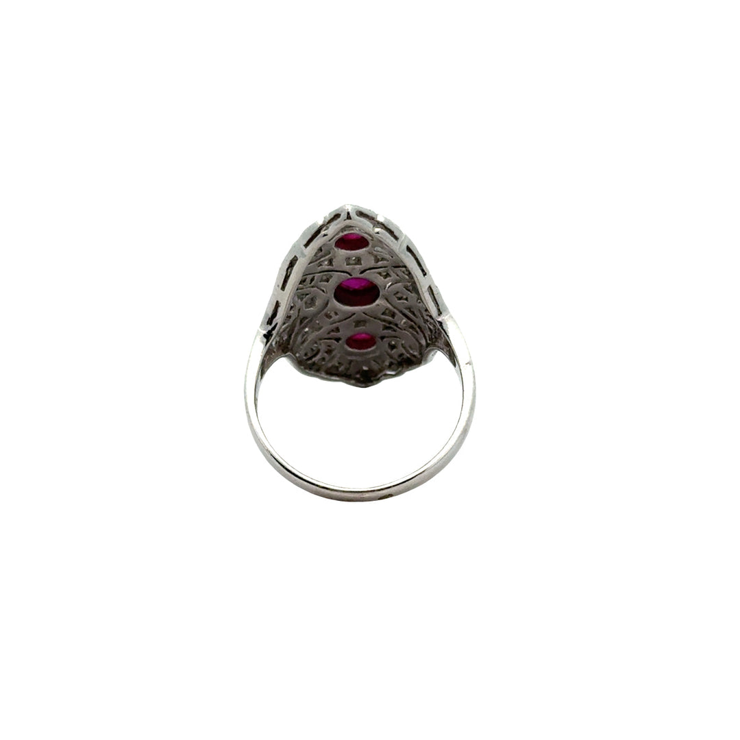 Vintage Ruby & Diamond 18k Yellow/White Gold Ring