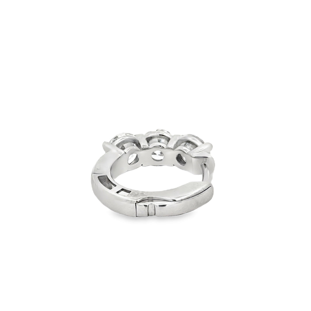 Three Carat Diamond Huggie Hoop Earrings | Solid 14K Gold | Lab-Grown Diamonds | E–F VS–SI