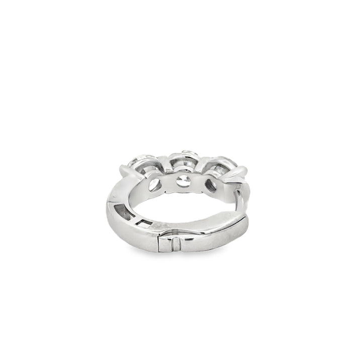 Three Carat Diamond Huggie Hoop Earrings | Solid 14K Gold | Lab-Grown Diamonds | E–F VS–SI