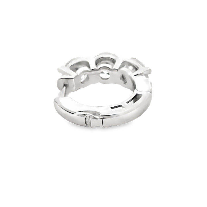 Five Carat Lab-Grown Diamond Huggie Hoop Earrings – E-F VS-SI – Solid 14K Yellow or White Gold
