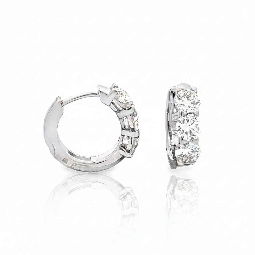 1.50 Carat Diamond Huggie Hoop Earrings | Solid 14K Gold | Lab-Grown Diamonds | E–F VS–SI (Copy)