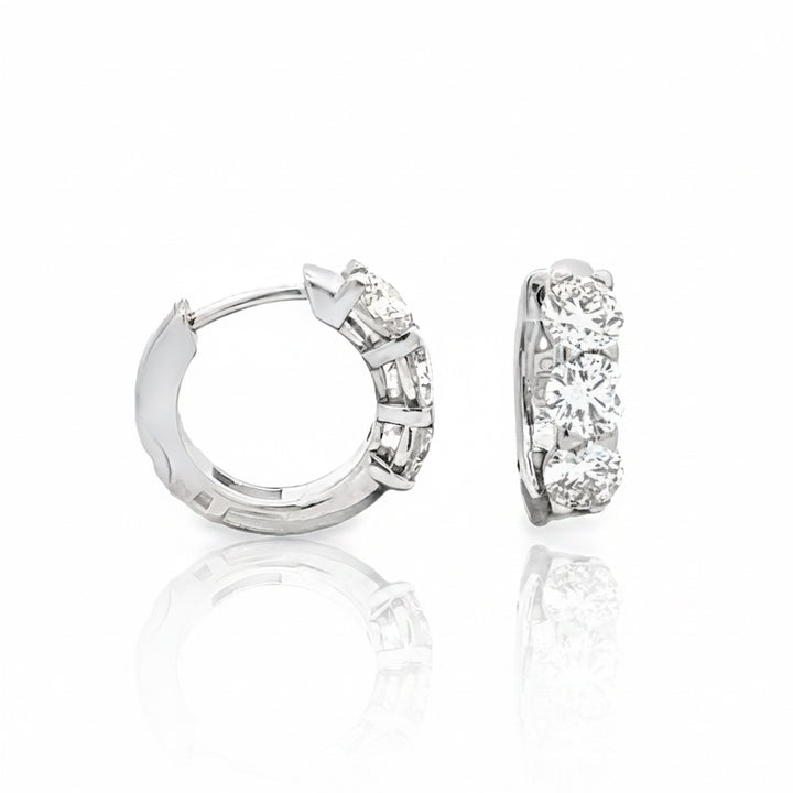 1.50 Carat Diamond Huggie Hoop Earrings | Solid 14K Gold | Lab-Grown Diamonds | E–F VS–SI (Copy)