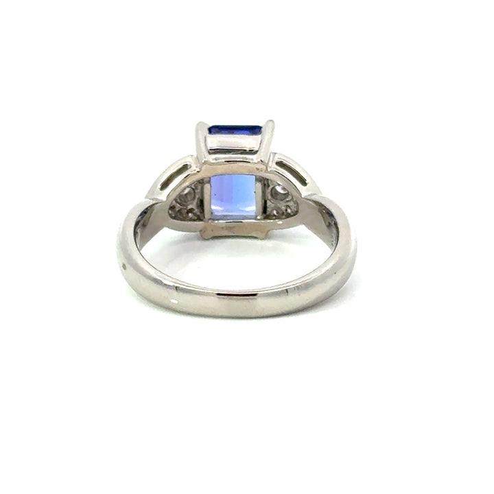 Vintage Tanzanite & Diamond Platinum Ring