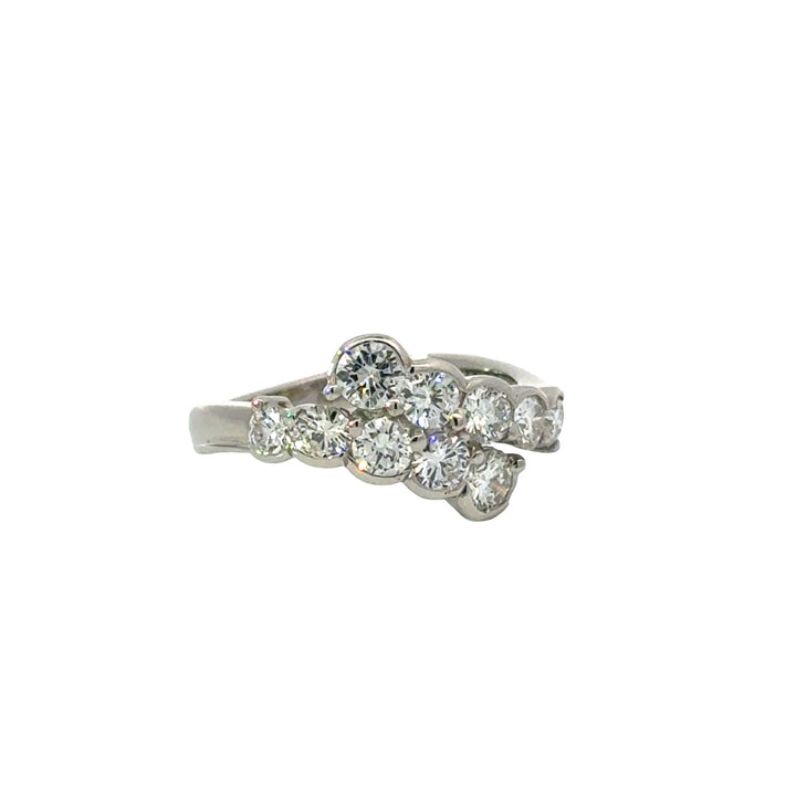 Vintage Bypass Diamond Platinum Ring