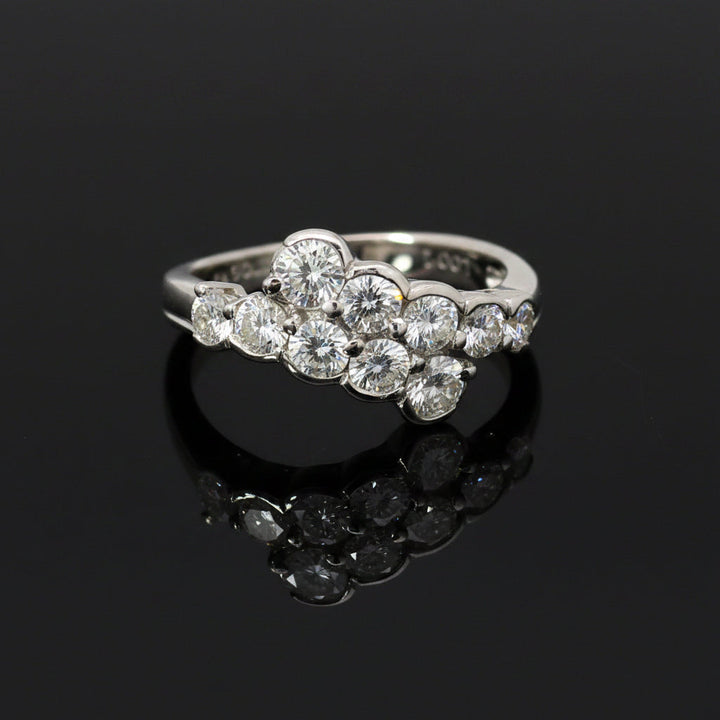 Vintage Bypass Diamond Platinum Ring