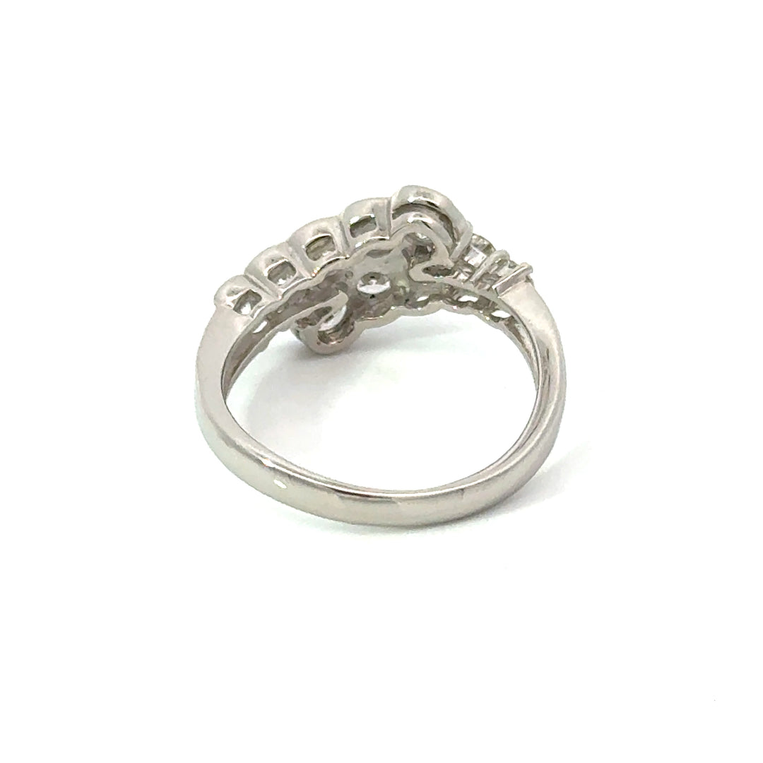 Vintage Bypass Diamond Platinum Ring