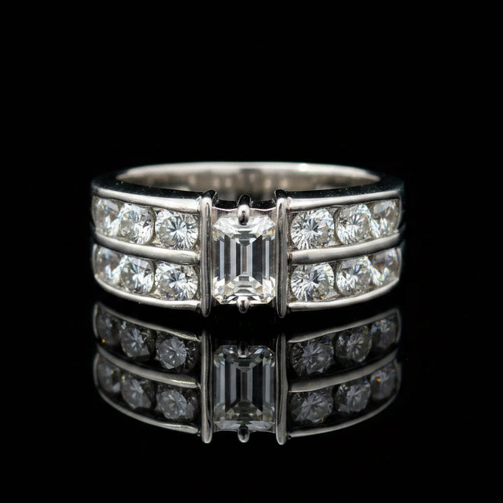 Contemporary Diamond & Platinum Ring