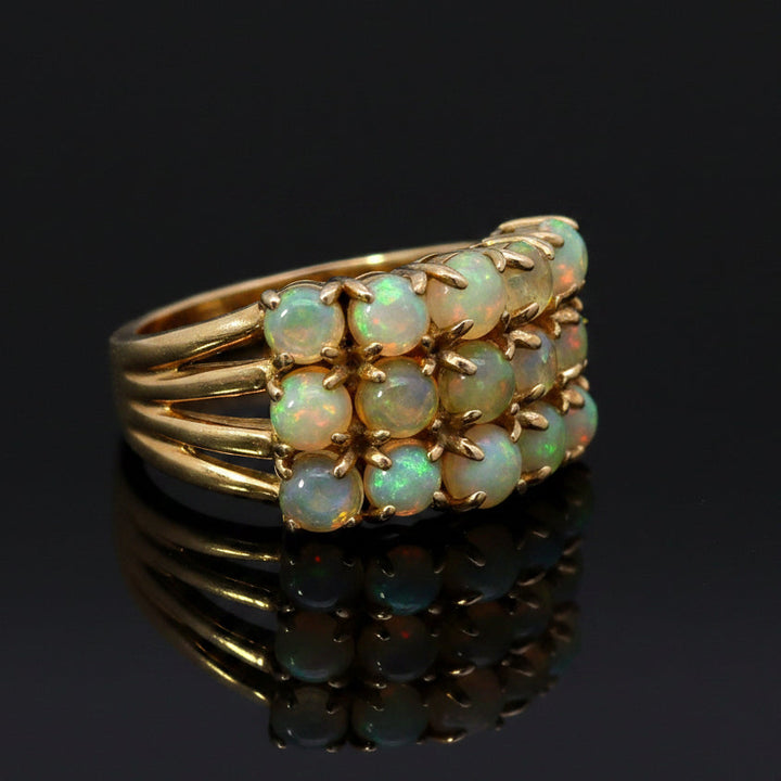 Estate Designer Opal 18K Yellow Gold Ring
