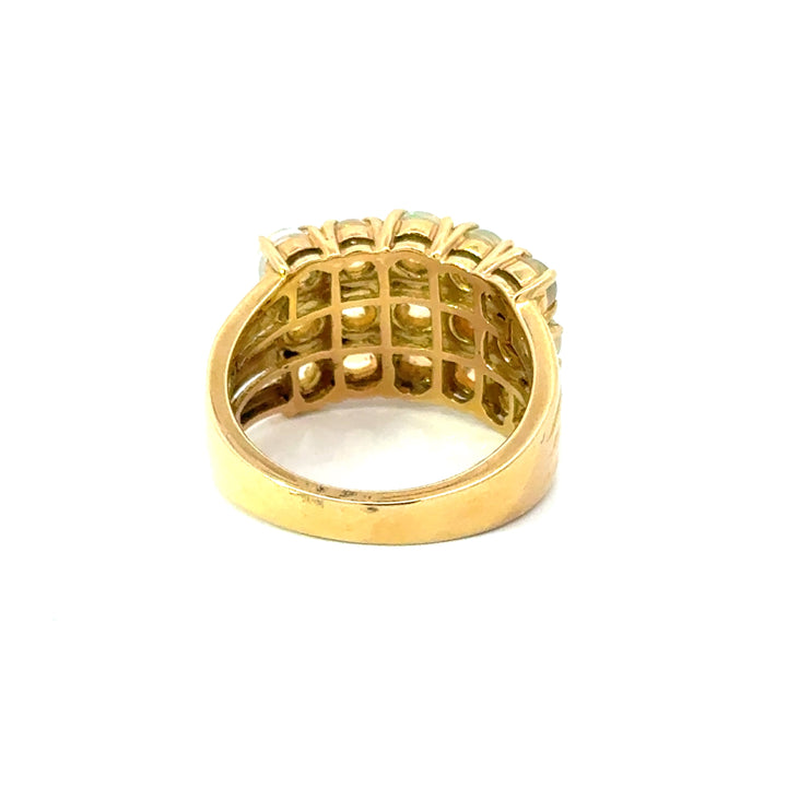 Estate Designer Opal 18K Yellow Gold Ring