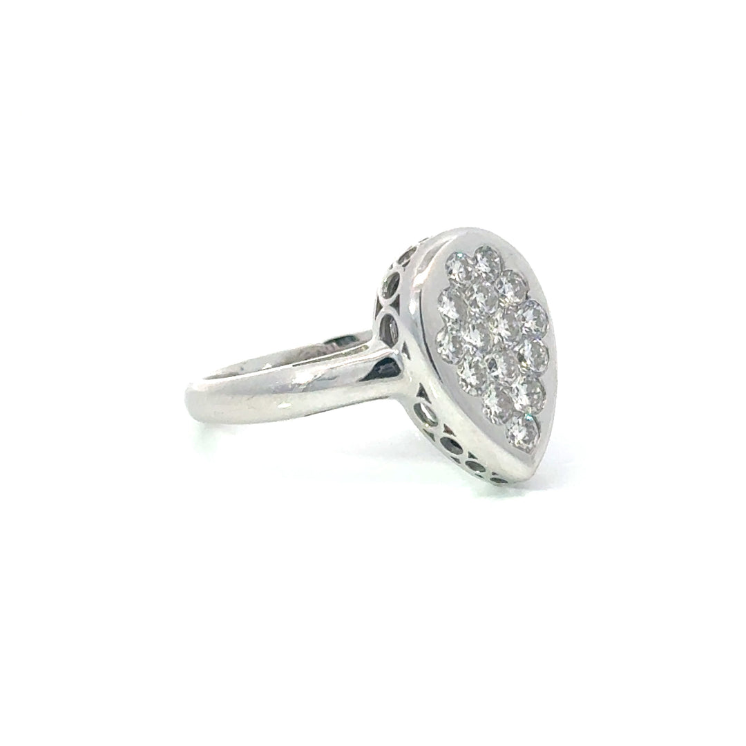 Estate Diamond & 18K White Gold Ring