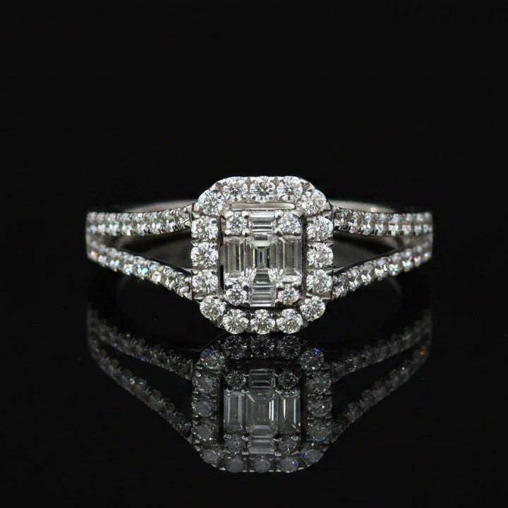 Contemporary Diamond & 14K White Gold Ring