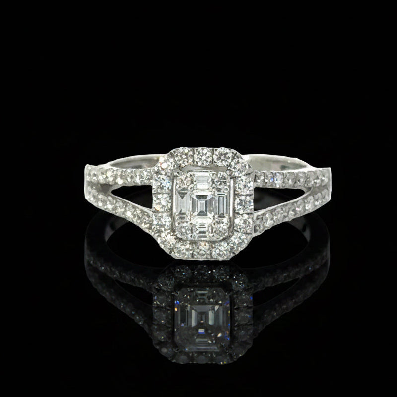 Contemporary Diamond & 14K White Gold Ring