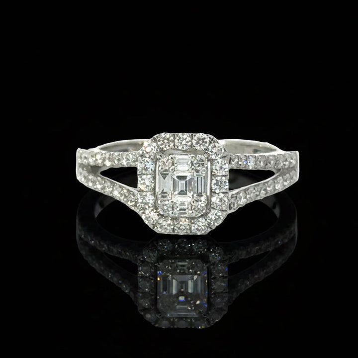 Contemporary Diamond & 14K White Gold Ring