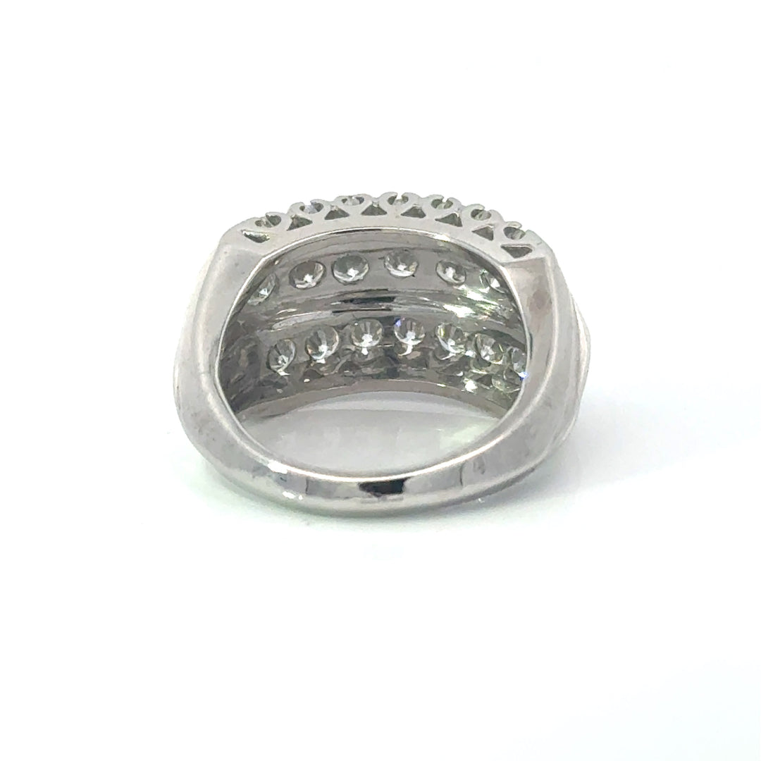 Estate Wide Diamond & 14K White Gold Ring
