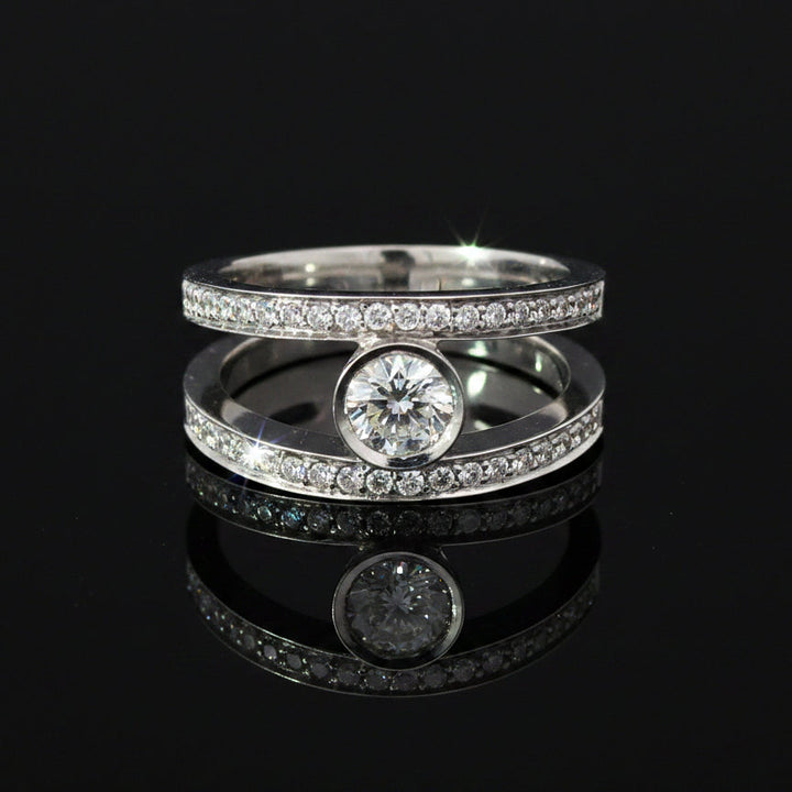 Contemporary Diamond & 18K White Gold Ring
