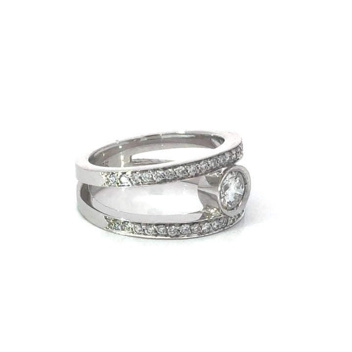 Contemporary Diamond & 18K White Gold Ring