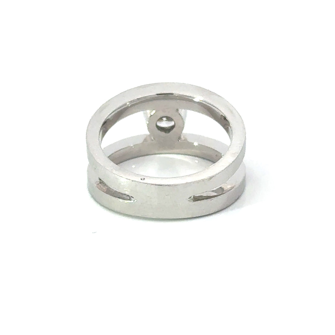 Contemporary Diamond & 18K White Gold Ring