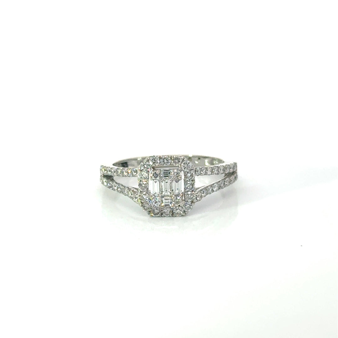 Contemporary Diamond & 18K White Gold Ring