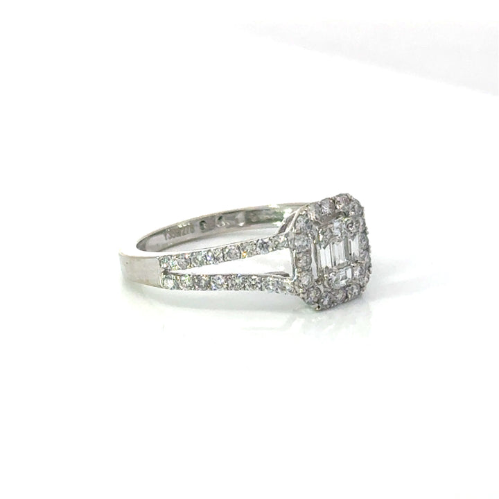 Contemporary Diamond & 18K White Gold Ring